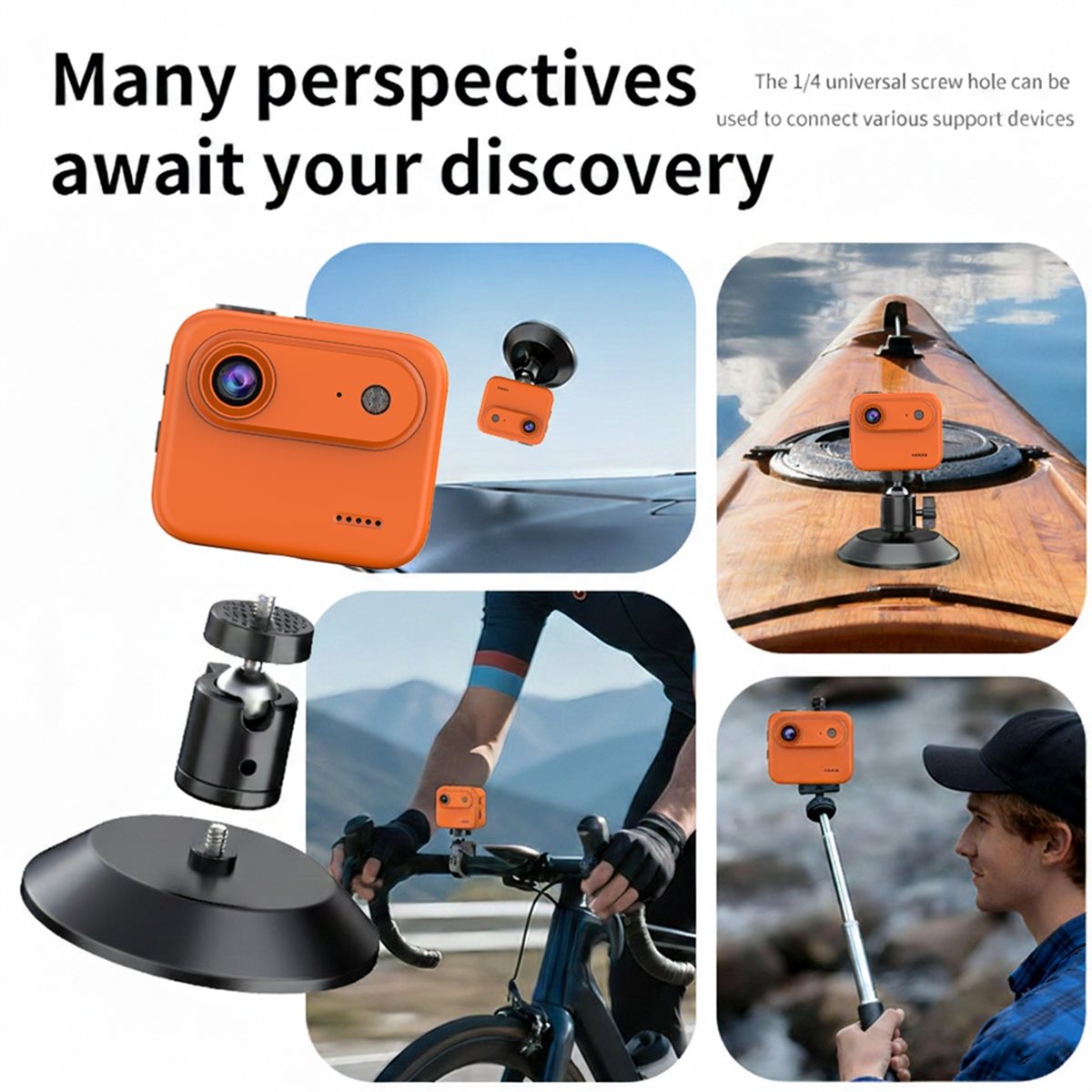 Action Camera 4K - N05R 4K Action-Kamera mit 2,0-Zoll-HD-Klappbildschirm, Vlog-Kamera,