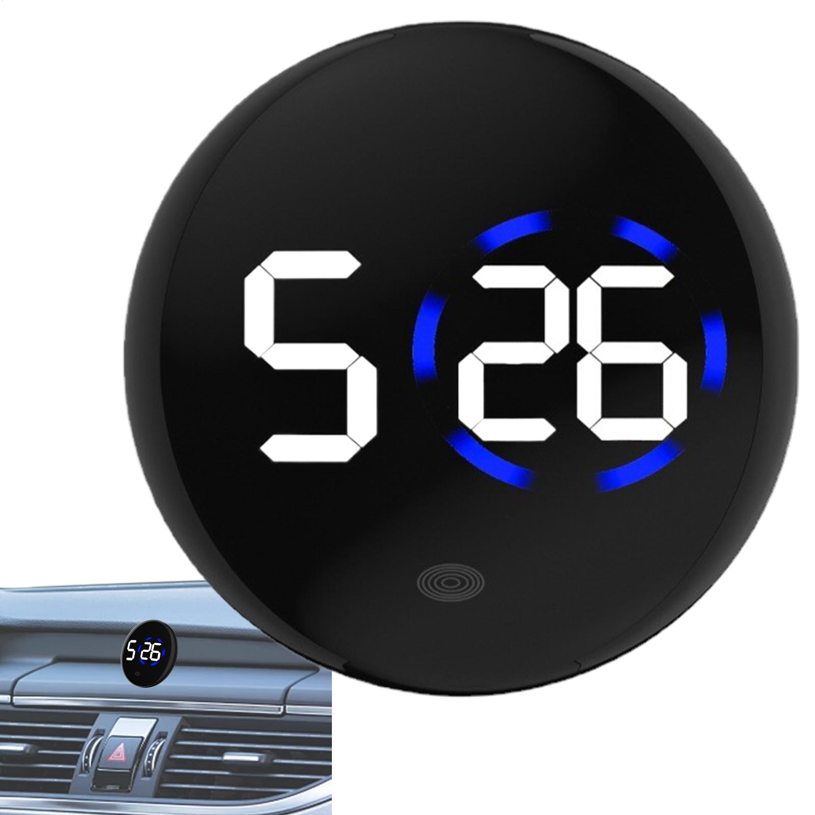 Electronics Gadgets For Car - Modische Auto-LED-Uhr mit Touch-Steuerung, runde digitale