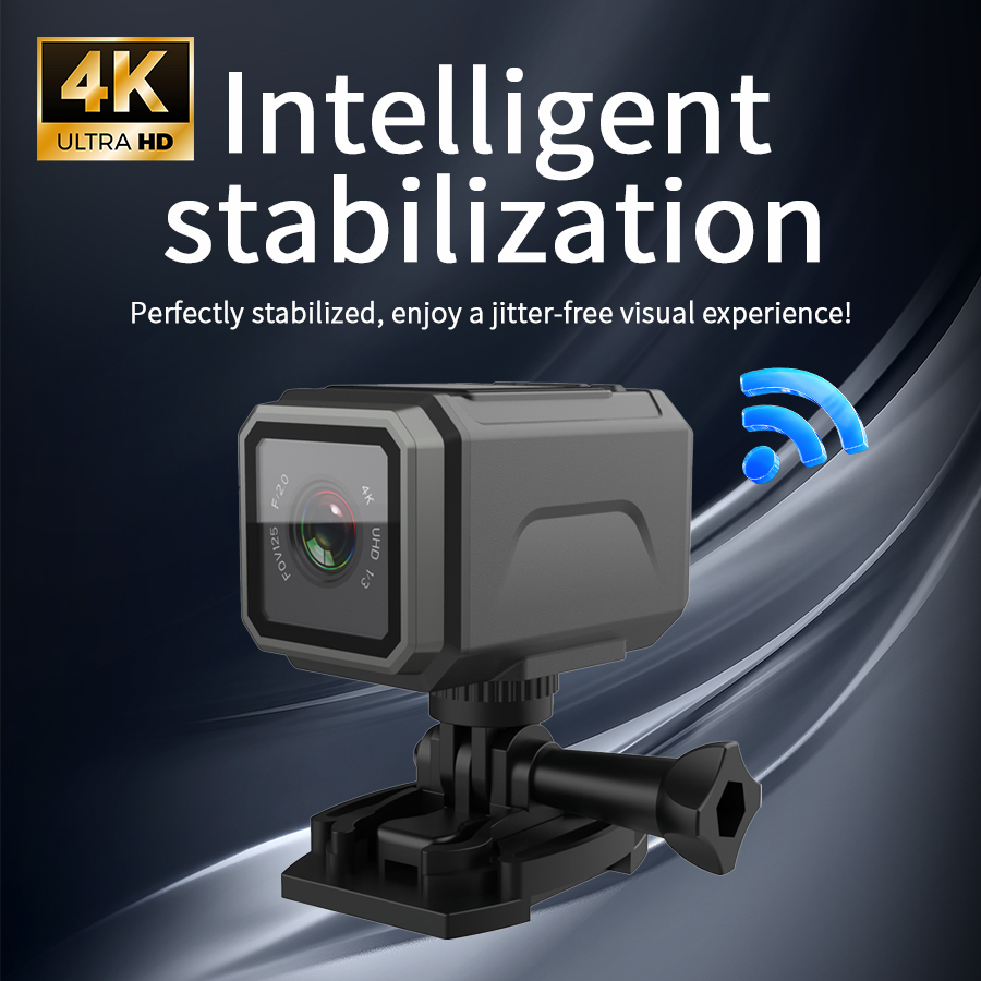 Action Camera 4K - 4K EIS Actionkamera 125 ° Weitwinkel-WLAN,